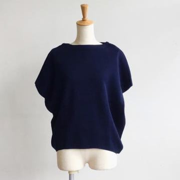 【LE VENT SOUFFLE】さらっと着れるコットンニット　フレンチプルオーバー