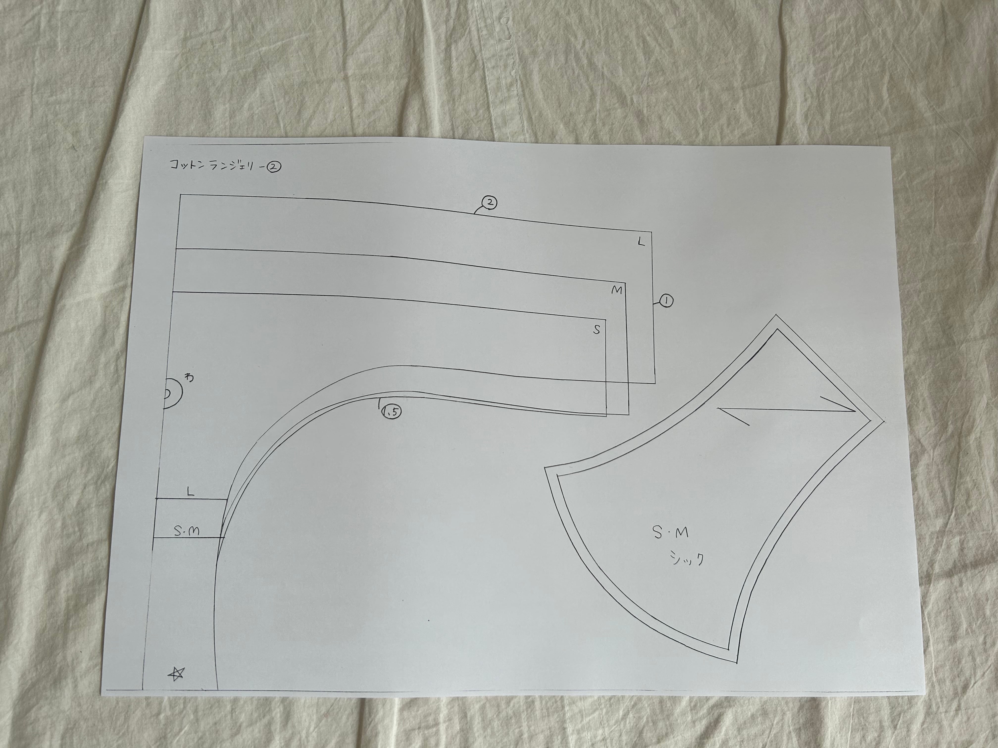 型紙（コットンランジェリー） | sayapico