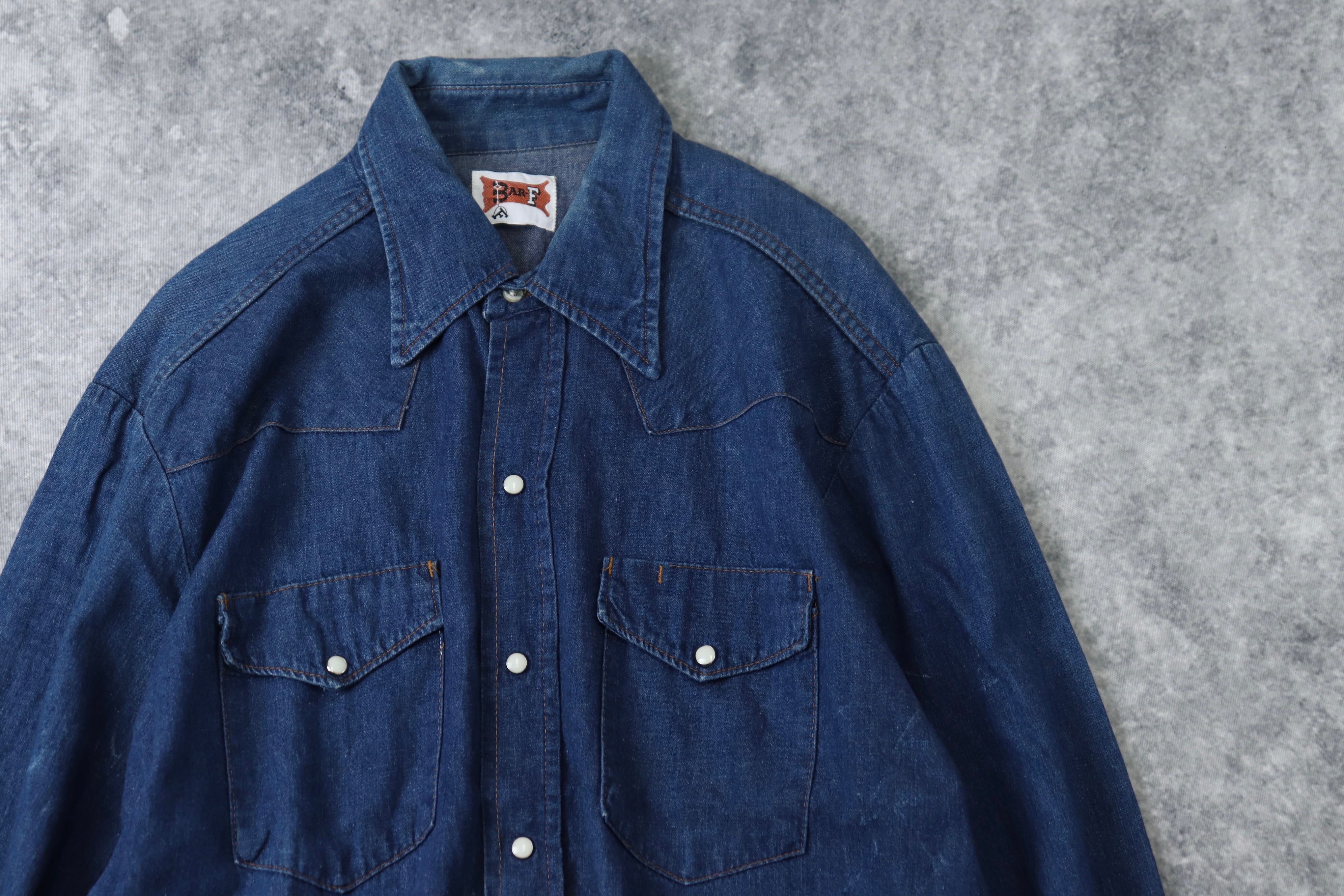 1970's ''BAR-F'' Denim Western Shirts　70年代　ウエスタンシャツ　古着　A309 | ROGER'S used  clothing - ロジャース - powered by BASE