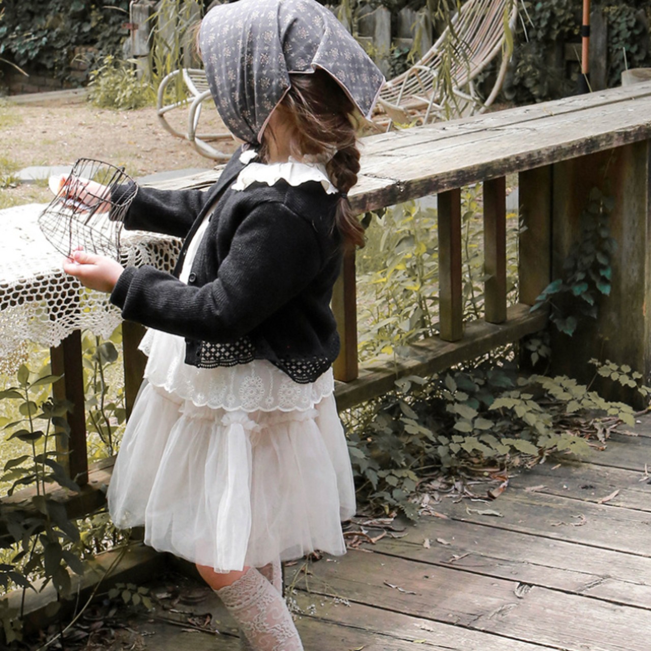 秋重ね着レースメッシュスカート2色