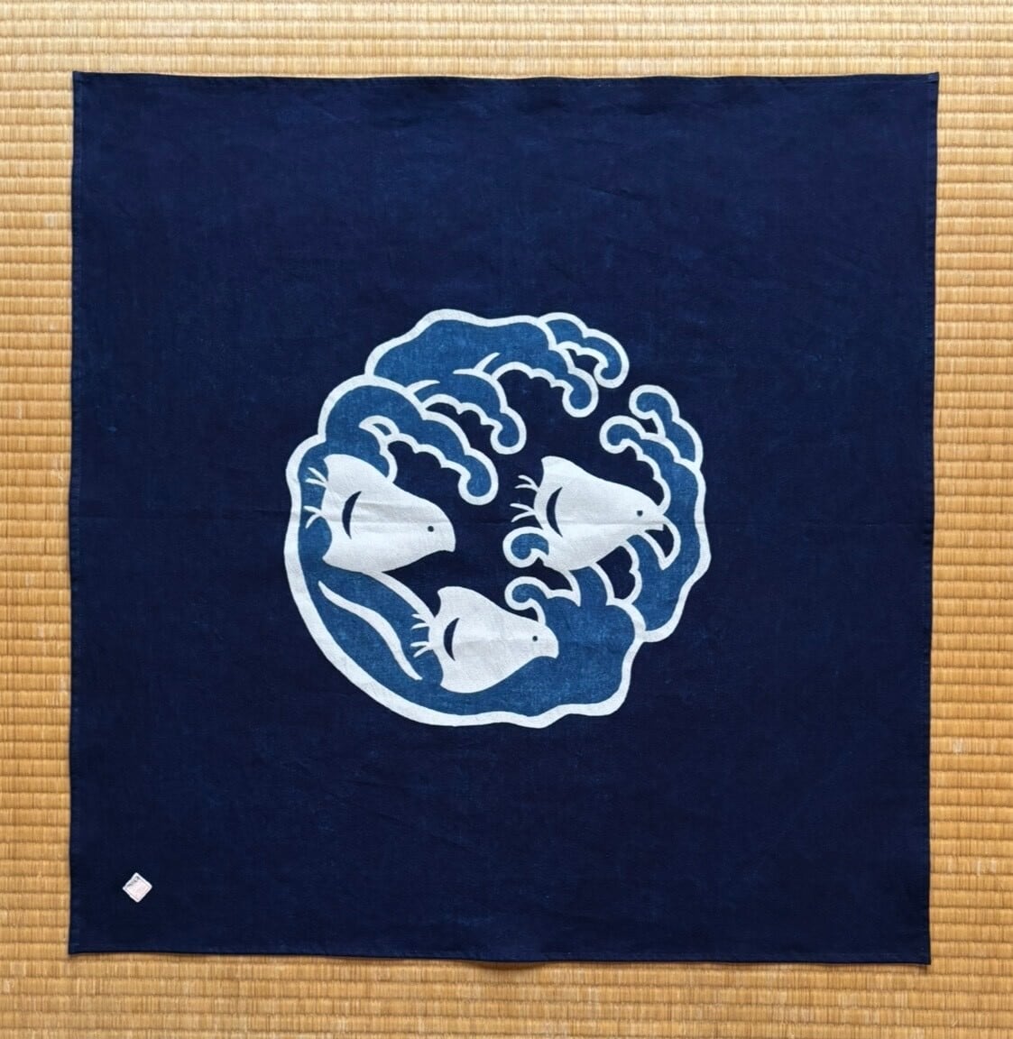 筒描藍染 暖簾 花尽くし | 長田染工場