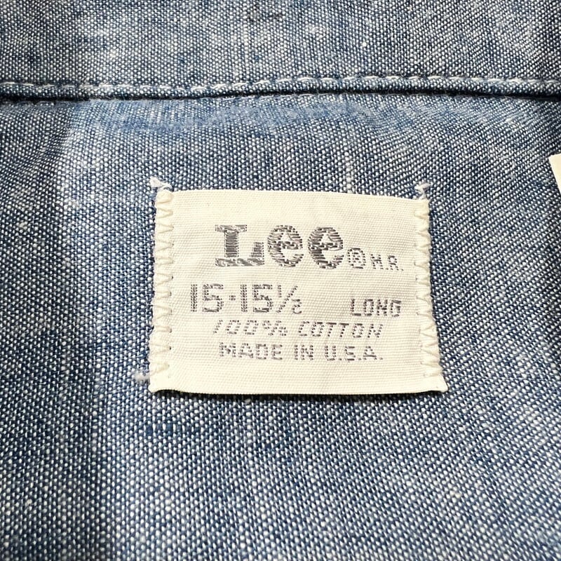 70's Lee リー 120-0944 シャンブレーシャツ ワークシャツ 白タグ