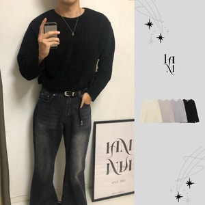 Ribbed Velour Deck Cropped Knit (4color)