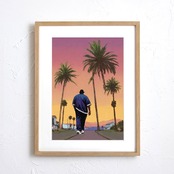 Going Back To Cali Ⅱ｜BIGを描いたサンセットストリートアートポスター｜西海岸ムード漂うミュージックデザイン｜A4ポスター