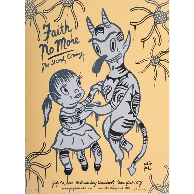 Gary Baseman: Faith No More screen printing (yellow)