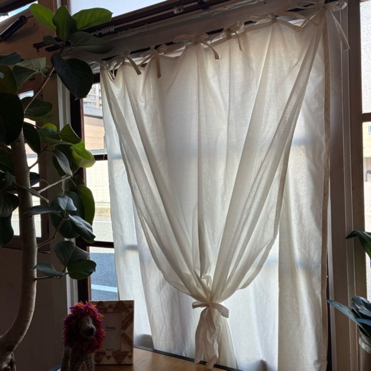 TOPANGA Homefurnishing India Cotton Voil&Sheeting double curtain　インド　コットンボイル＆シーチングダブルカーテン　110×200cm　ホワイト　白　綿　ナチュラル　間仕切り　掃き出し窓　レースカーテン　ドレープカーテン　2重　中厚　カーテンポール　暖簾