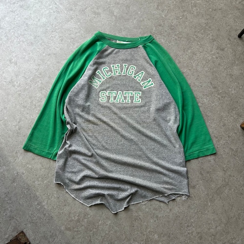 80s MICHIGAN STAT raglan sleeve T-shirt【仙台店】