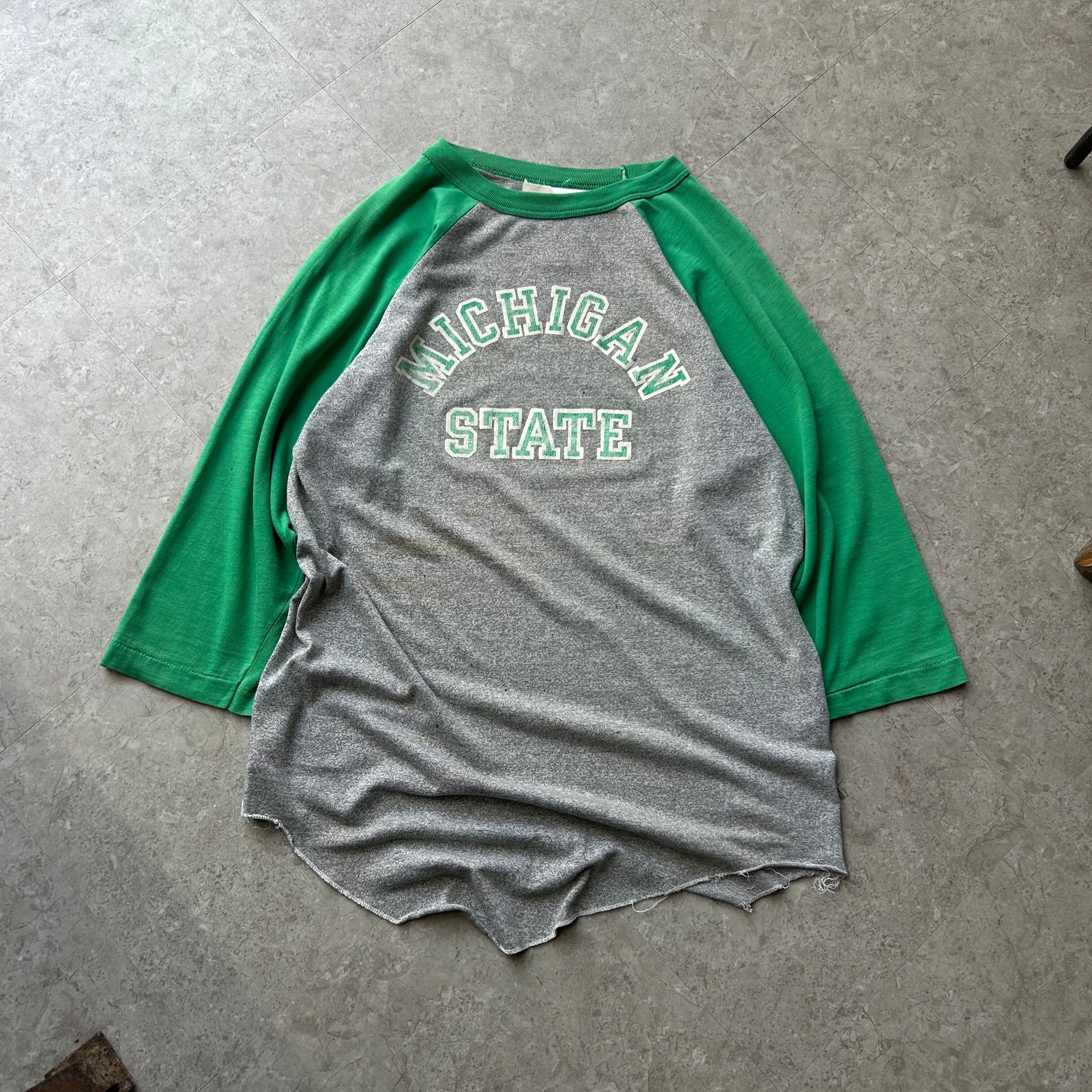 80s MICHIGAN STAT raglan sleeve T-shirt【仙台店】