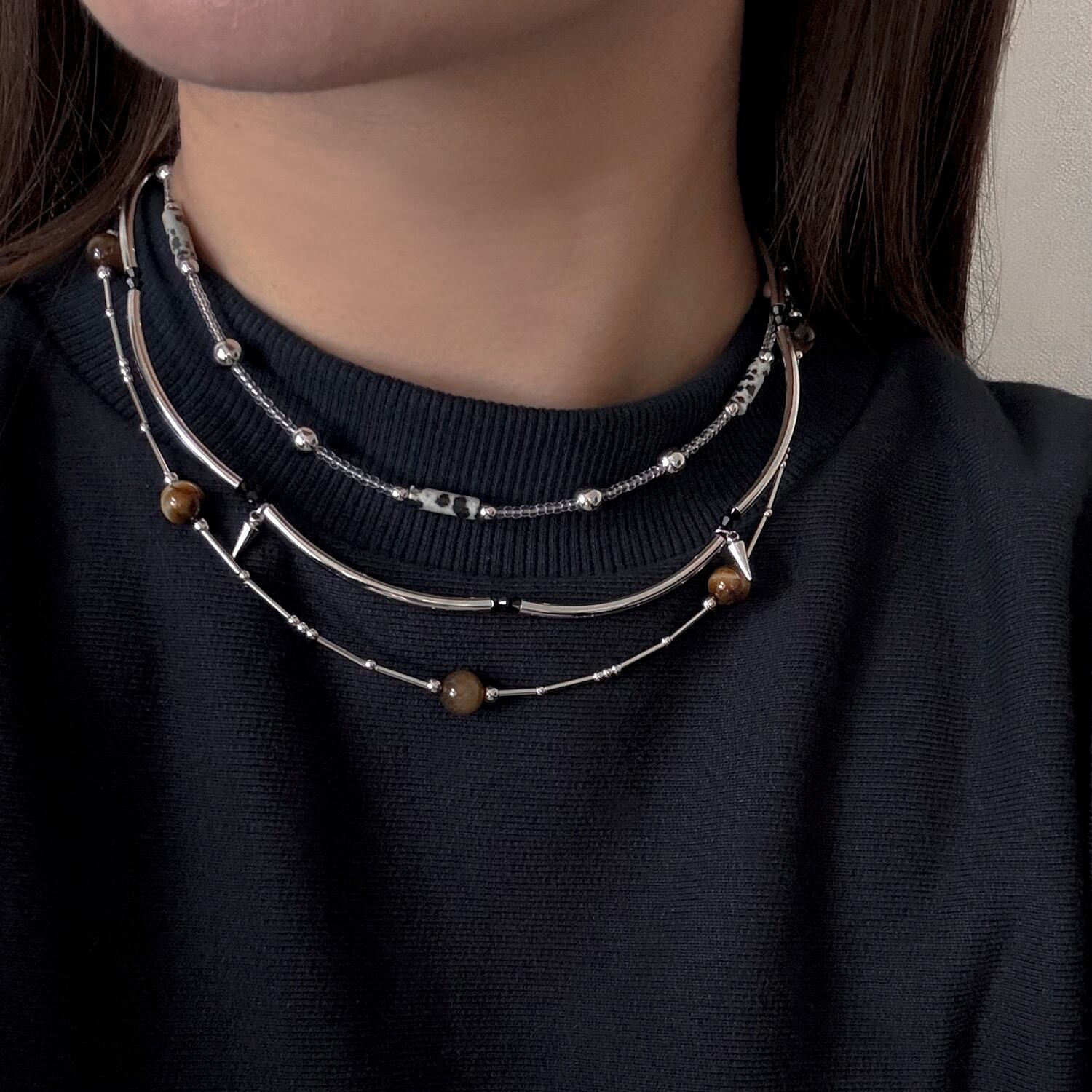 layered necklace #01 (black)