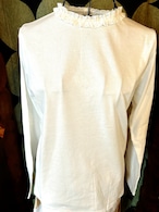 コットン衿レース付カットソー