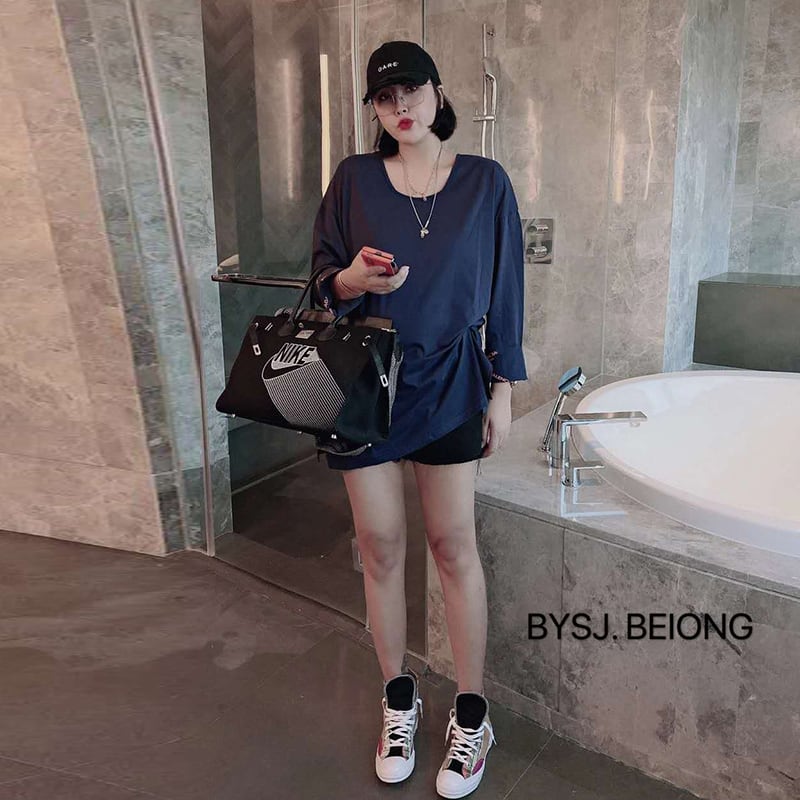 プラスサイズの女性用の新しい長袖Tシャツボトミングシャツで、お腹のルーズで薄い200kgのファットシスタートップをカバーします ミックスインファッション71986556431