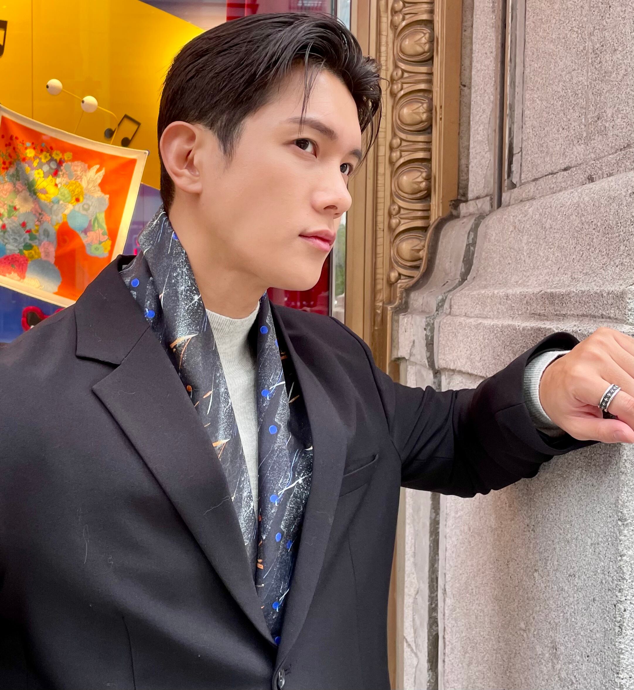 スカーフ「ブラン」For Modeling x Joowon Hwang - 絵画とのコラボ作品