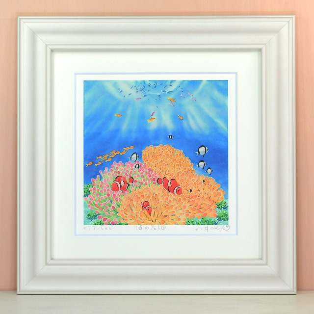栗乃木ハルミ「海の花畑」 cタイプ　　　　　　　　　　　　　　　　　　絵画・ 額入りアート