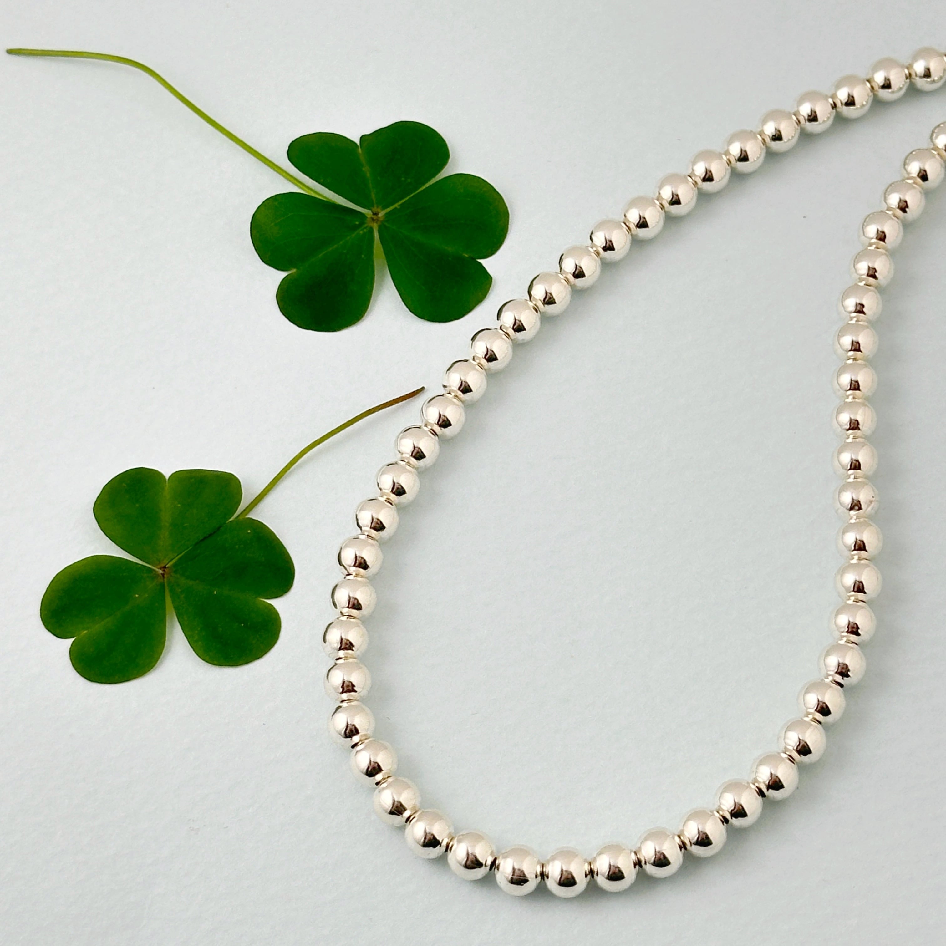 ナバホパール ネックレス 丸玉 5mm 40cm シャイニー《Indian Jewelry 