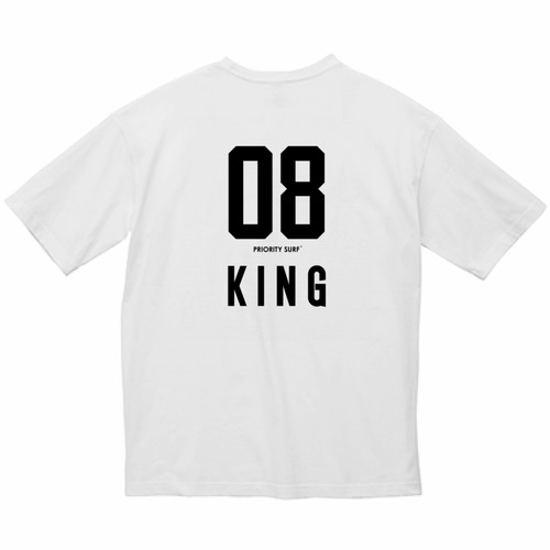 【ビッグシルエット 5.6oz バックプリント】 PRIORITY SURF® KING ロゴ Tシャツ ファミリー ペアTシャツ ホワイトの商品画像2