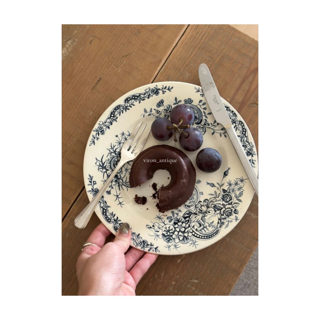 美品 フランス アンティーク Salins サラン ロカイユのデザートプレート Salins サラン / “Rocaille” ロカイユ装飾のデザートプレート b