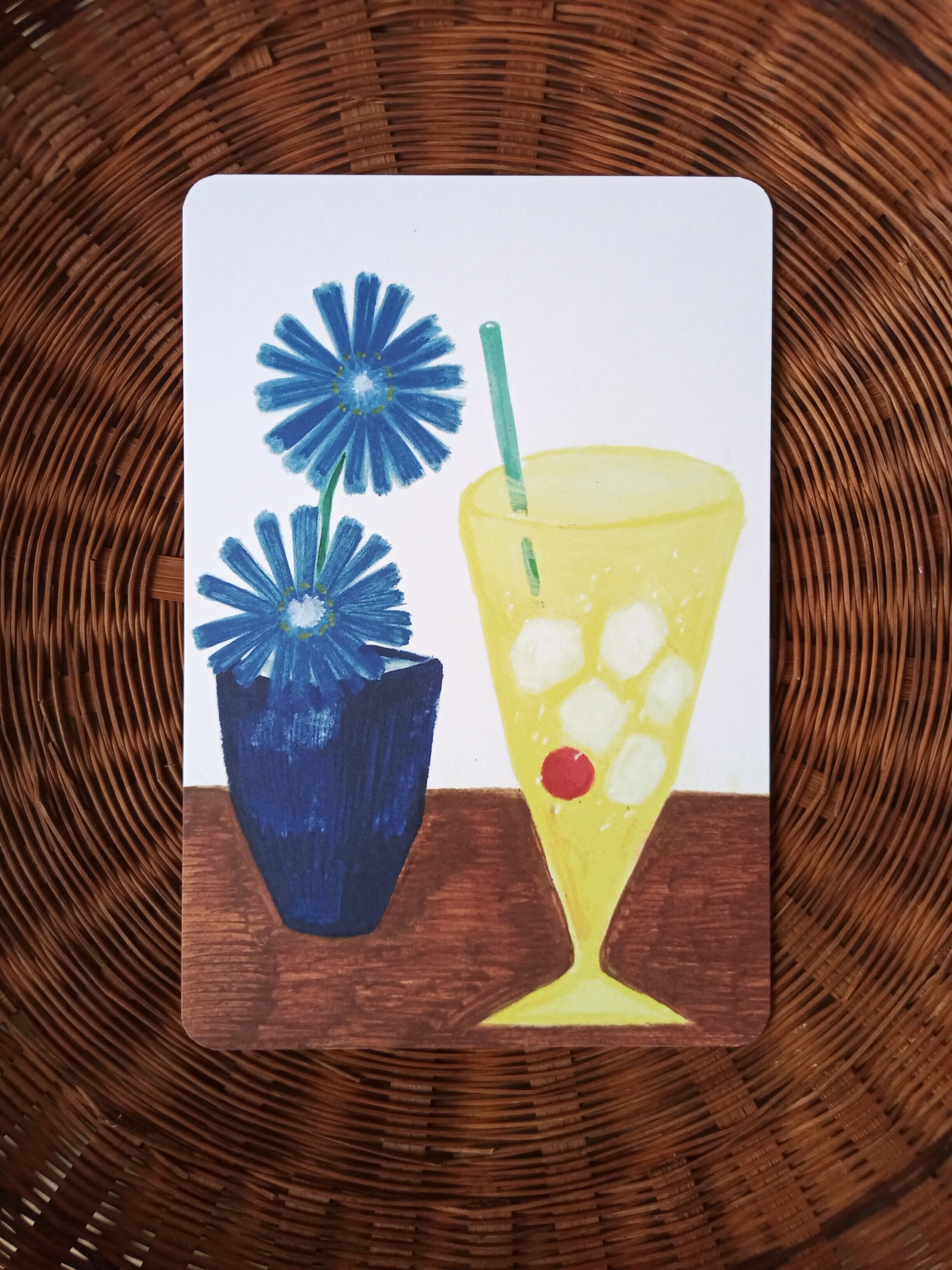 ポストカード　「レモンスカッシュとチコリの花」