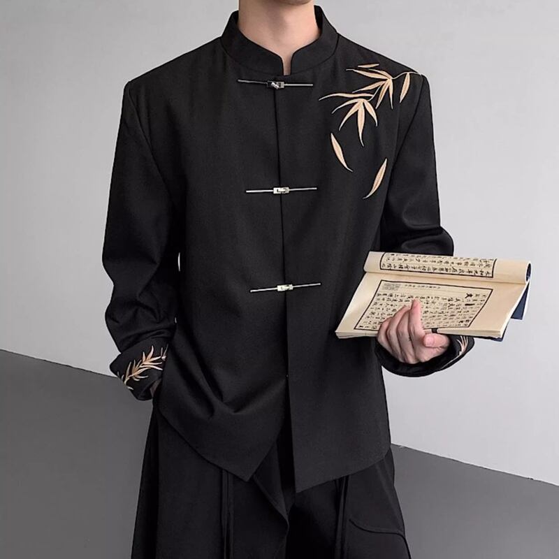 チャイナ風カラー 長袖 腰丈 ジャケット 1color MOJ0190