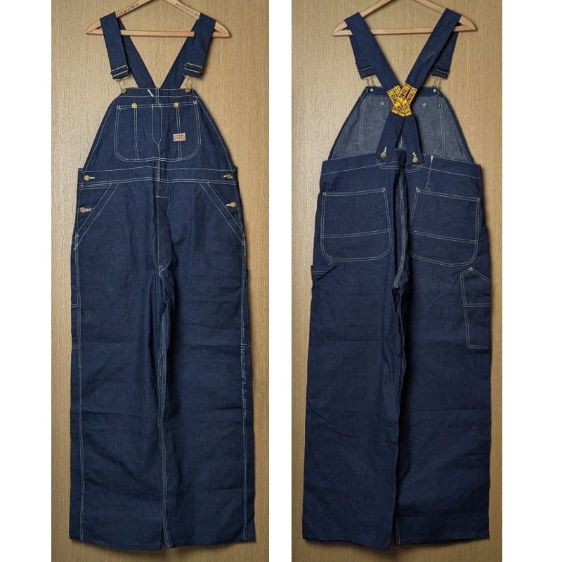 40s～ STRONG HOLD Low-Back Denim Overalls (W40) DEAD-STOCK