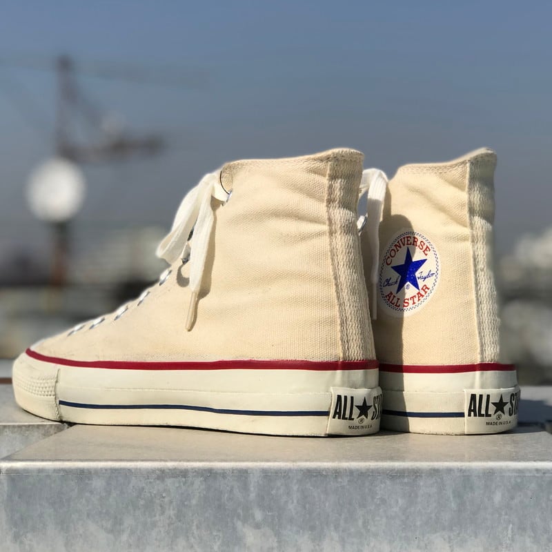 80's CONVERSE コンバース ALL STAR HI オールスターハイ 生成 白 オフ 