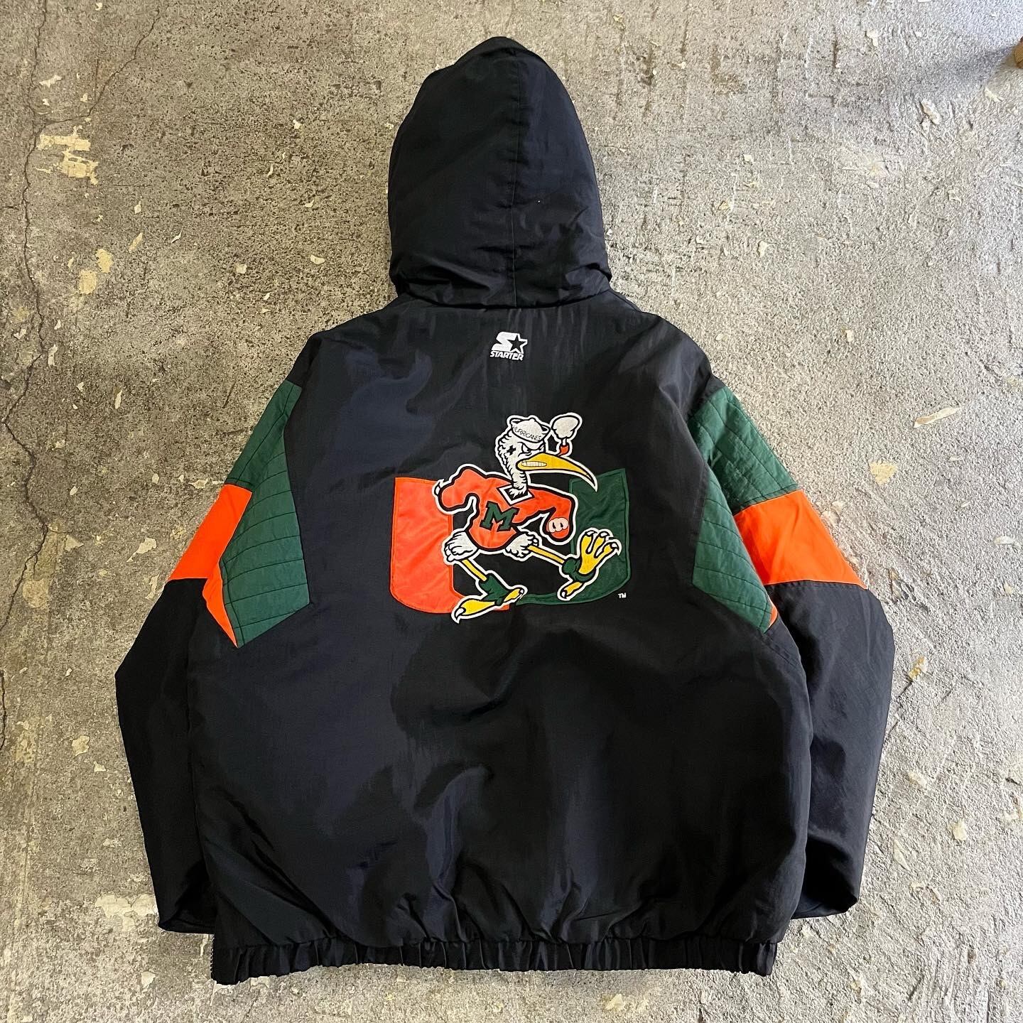 90s STARTER "Miami Hurricanes" nylon jacket