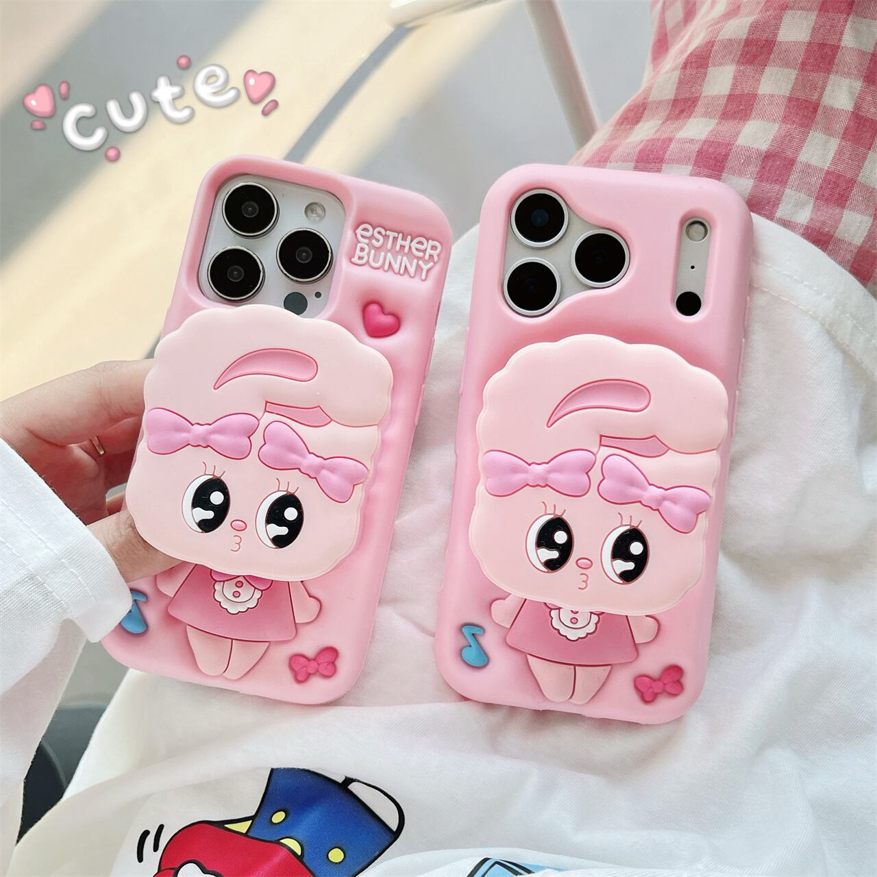 ピンクのうさぎ iPhone 17 16 15 14 13 ケース かわいい シリコン