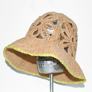 『the girls』Manila hemp woven hat/yellow hem