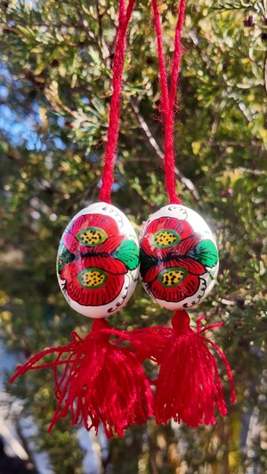 装飾用木製プィサンカ　小（イースターエッグ）　コロミヤモデル　