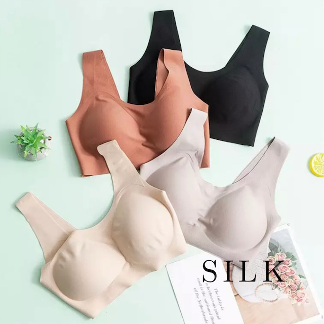 【お試し1点SALE価格】【silk】【3size/4color】silk Non-wire bra s184