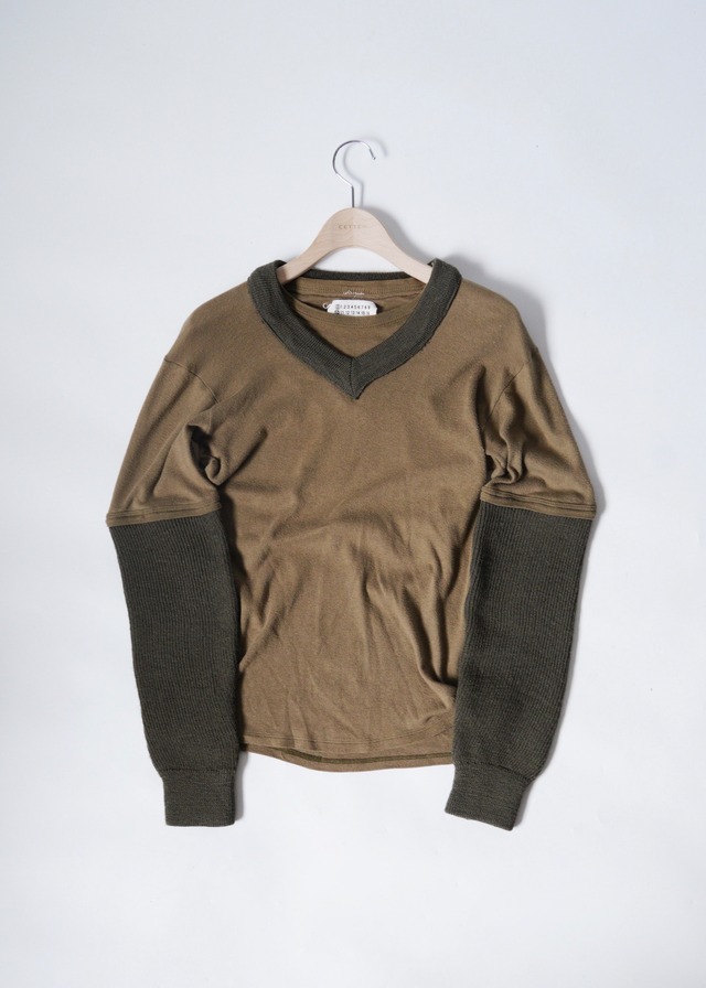 Martin Margiela 03AW artisanal knit docking long sleeve t shirt