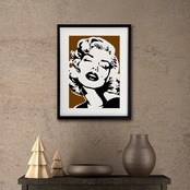 monroe love brown｜クラシック女性ポートレイトポスター｜モノクロ×ブラウンが映えるシック＆エッジィな空間演出A3ポスター