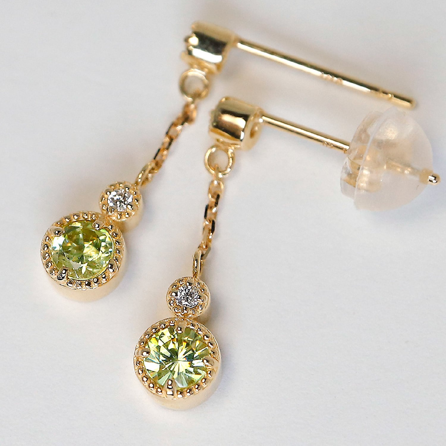 K10YG スフェーン/ダイヤモンド（0.04ct） ピアス | Sirena Azzurro