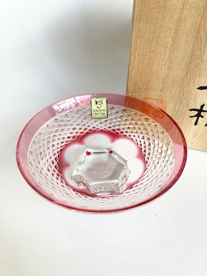 【カガミクリスタル】 江戸切子 懐石杯 赤 【カガミクリスタル】 江戸切子 懐石杯 赤