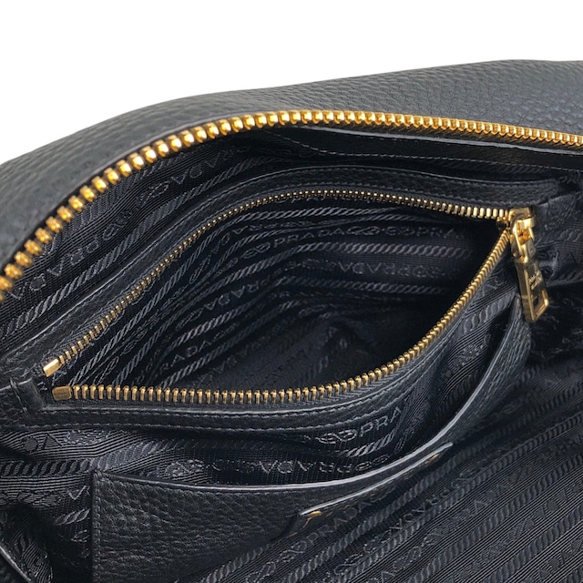 PRADA プラダ ショルダーバッグ ブラック ロゴ レザー 2WAY ボストン vintage ヴィンテージ オールド ws8uyb