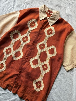 Geometric motif Linen shirt