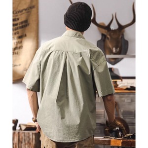 Back logo patch work shirt 1473