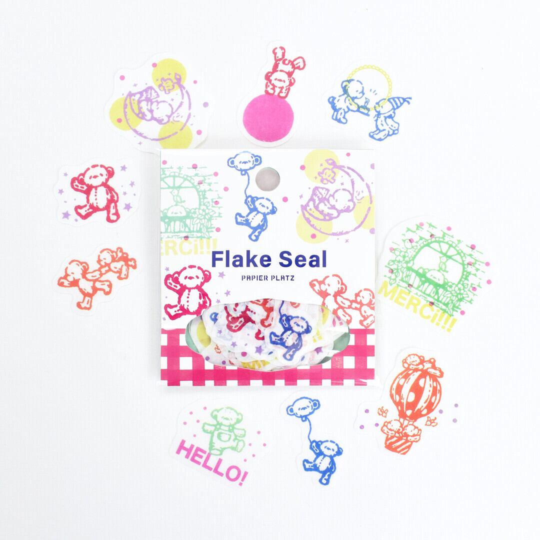 PEPIN×パピアプラッツ HELLO,BEAR! フレークシール PA02