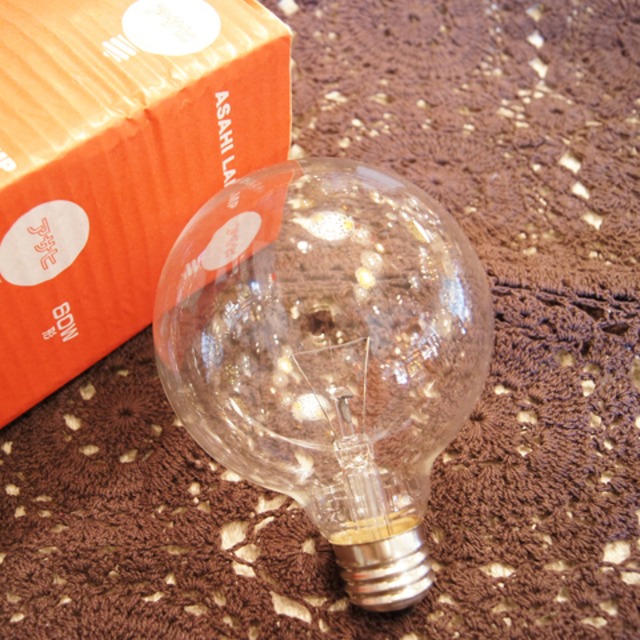 E26　60W　ボール球 クリア　（白熱電球）