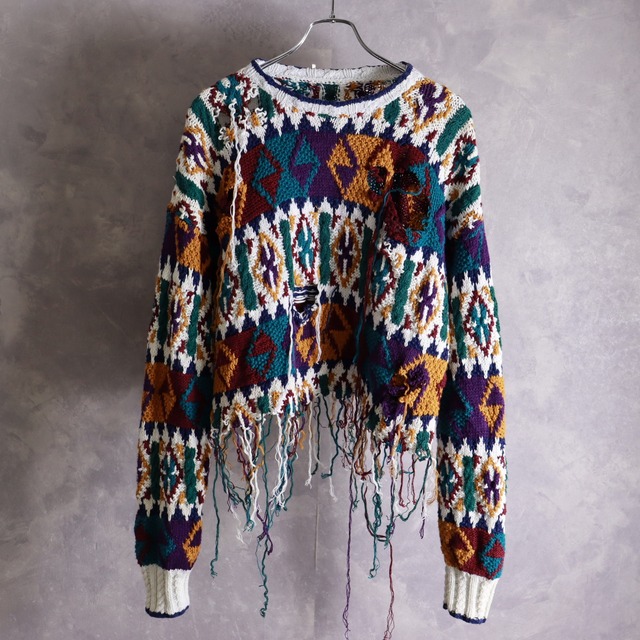 old crash remake fringe design knit