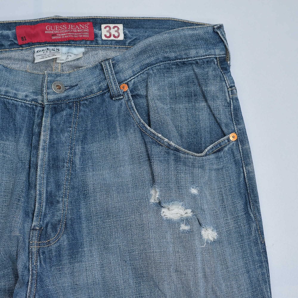 90s～ GUESS JEANS ゲス・ジーンズ ダメージデザイン デニムパンツ