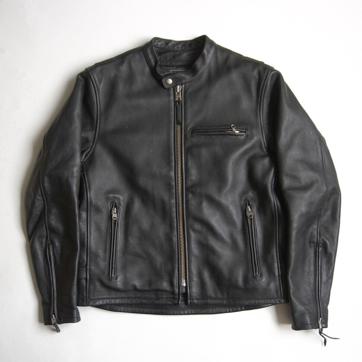 雰囲気抜群】SCHOTT【214D/レザーダウンジャケット】40 ブラック