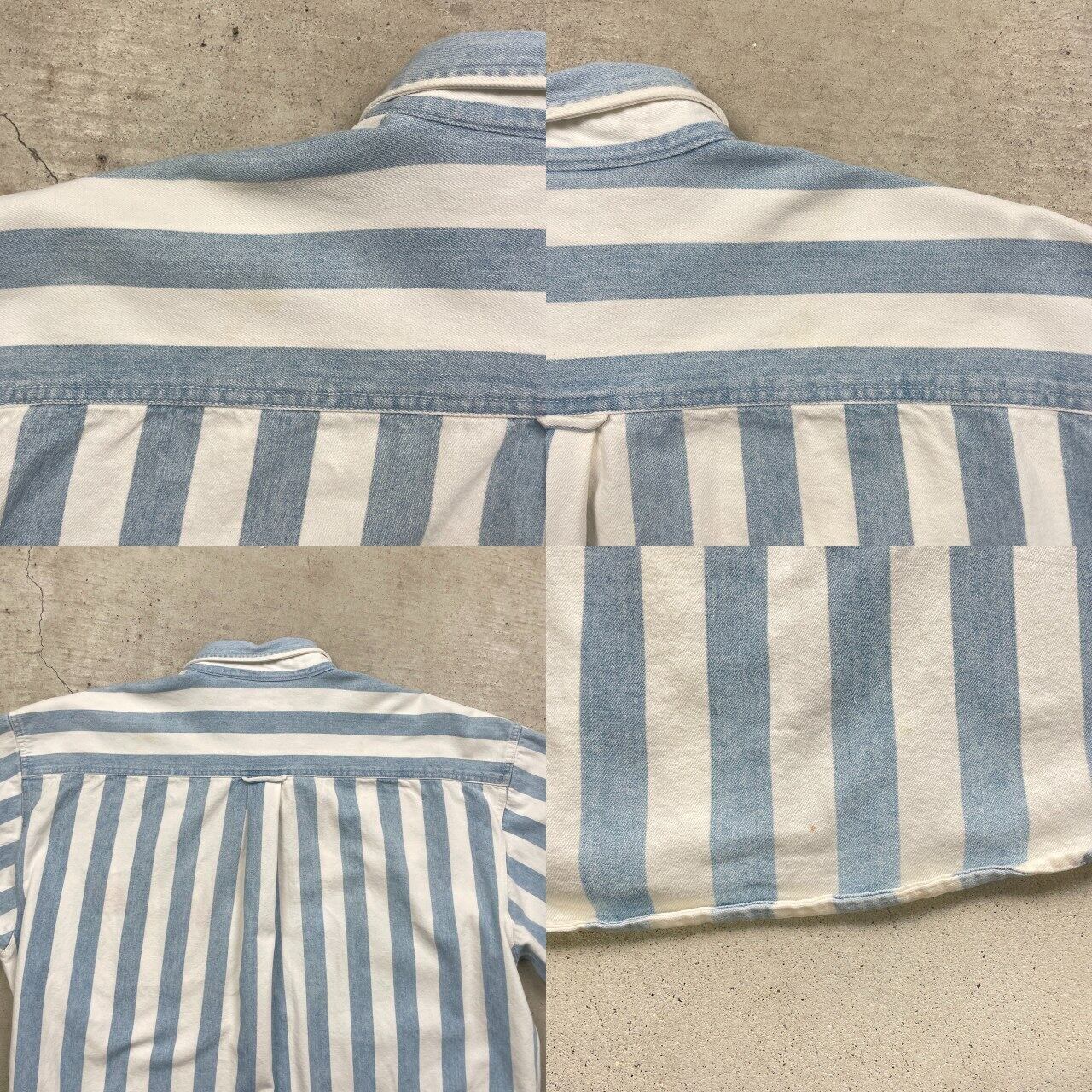90年代 GAP オールドギャップ 長袖 ストライプシャツ メンズXL 古着