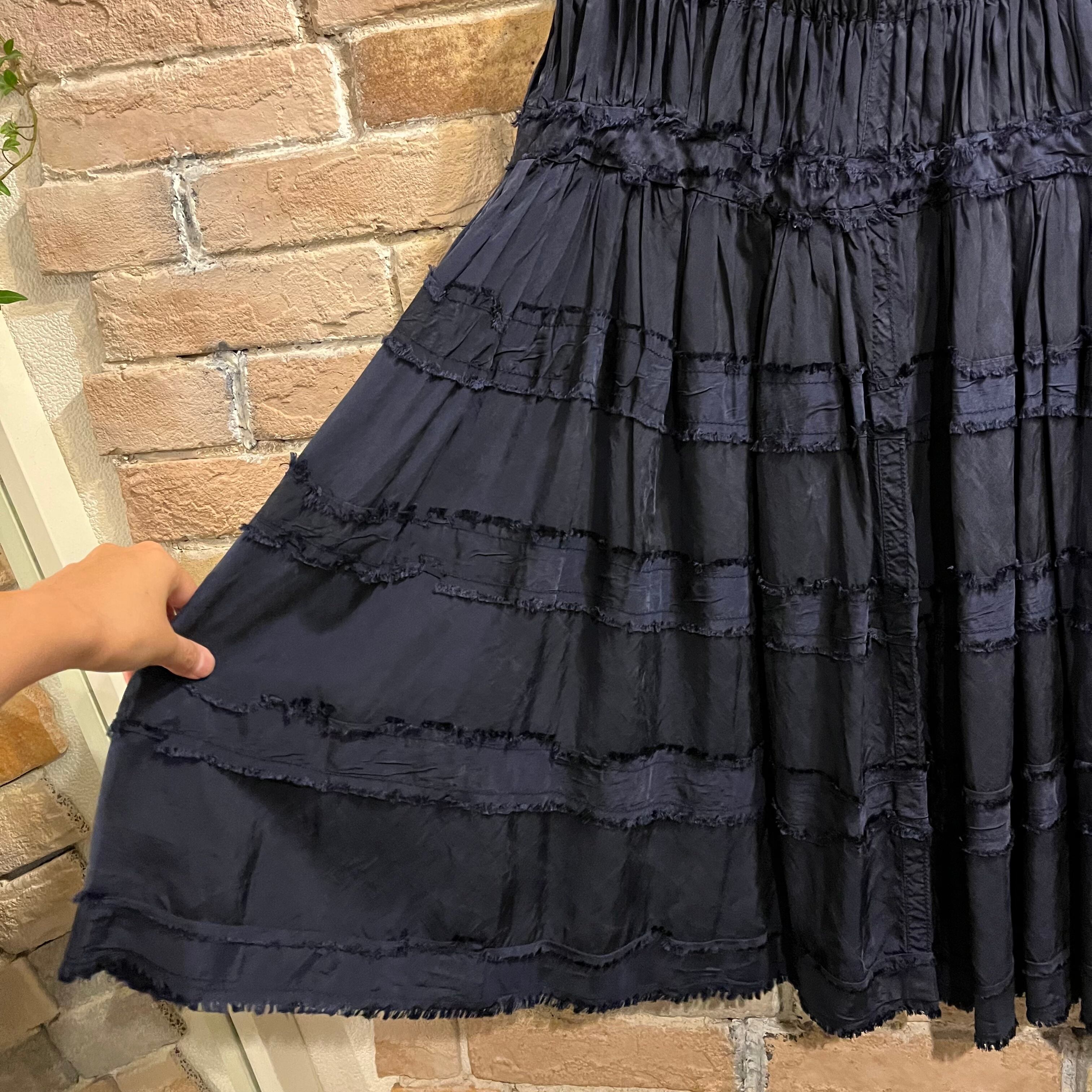 紫③ トリココムデギャルソン キュプラ×綿 レーススカート