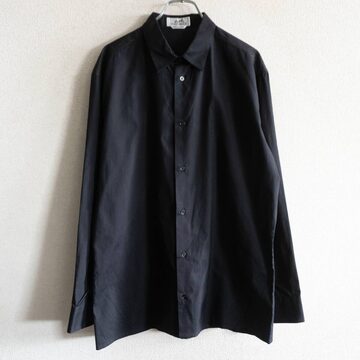 itochi - 100/2 Cotton Organdy Transparent Tuck Short Shirt ：Black 