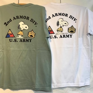 バズリクソンBR78684 (2nd ARMOR DIV.) スヌーピー 半袖Tシャツ 東洋エンタープライズ