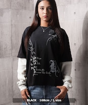 ◆トライバル柄 レイヤードロンTee◆gt-6322-362