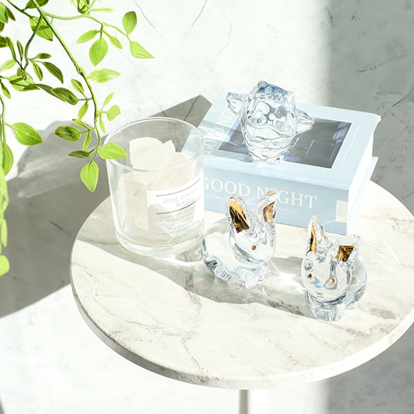 New BACCARAT バカラ ミニマルズ フクロウ ラビット 置物 オブジェ 2点