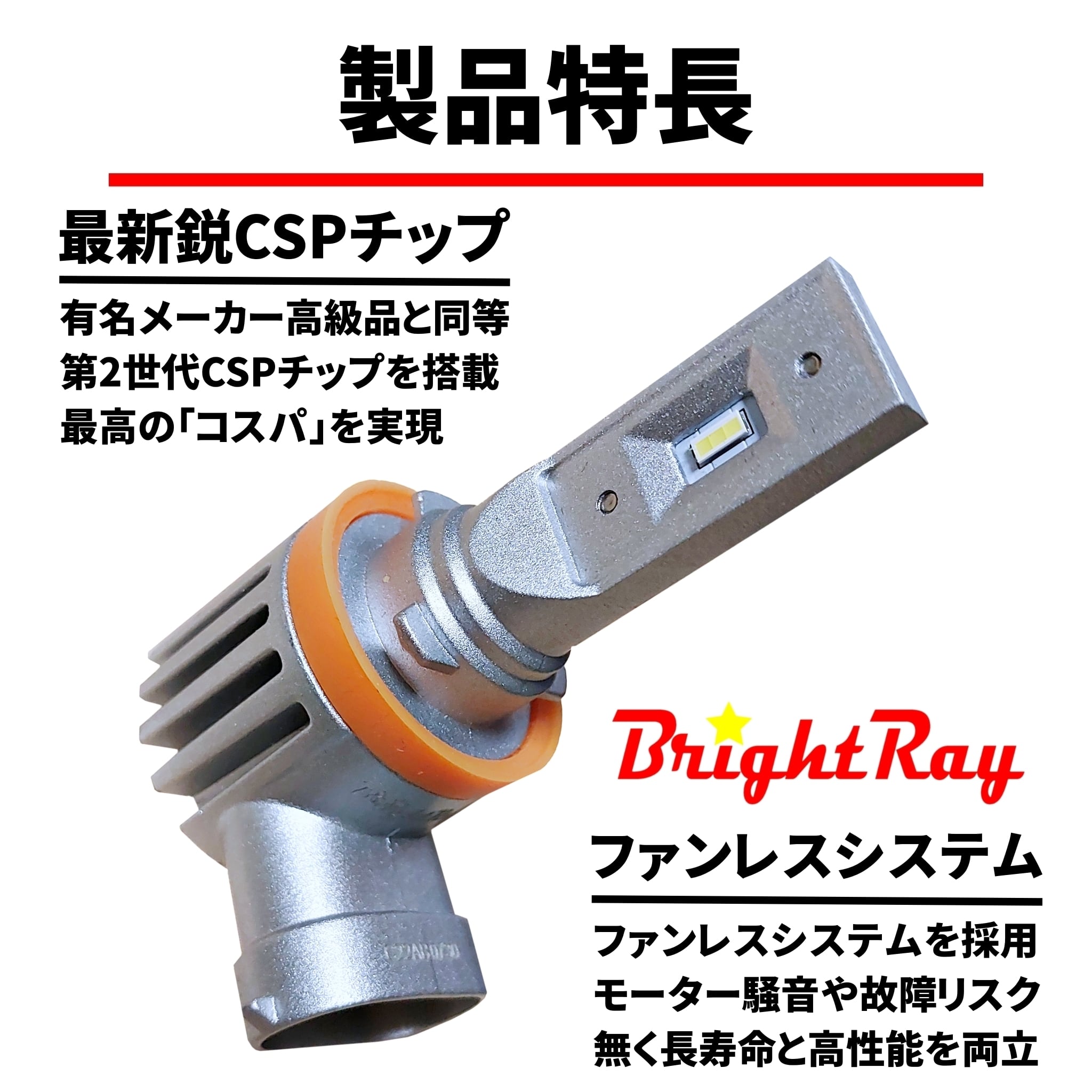 H8 H9 H11 H16 最新モデル CSP CSPチップ 搭載 LED - パーツ