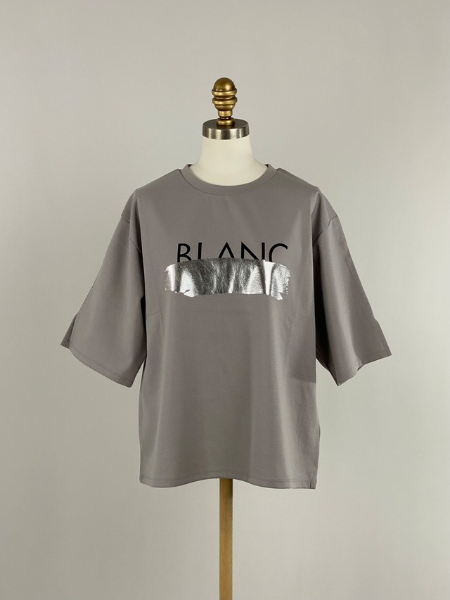コンパクト箔プリントTシャツ｜ライトグレー｜CHIGNON