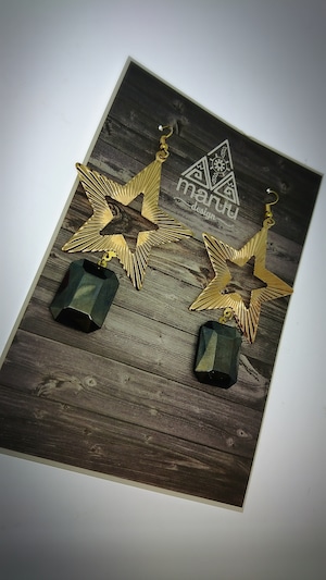 Gold Star Blackstone earrings